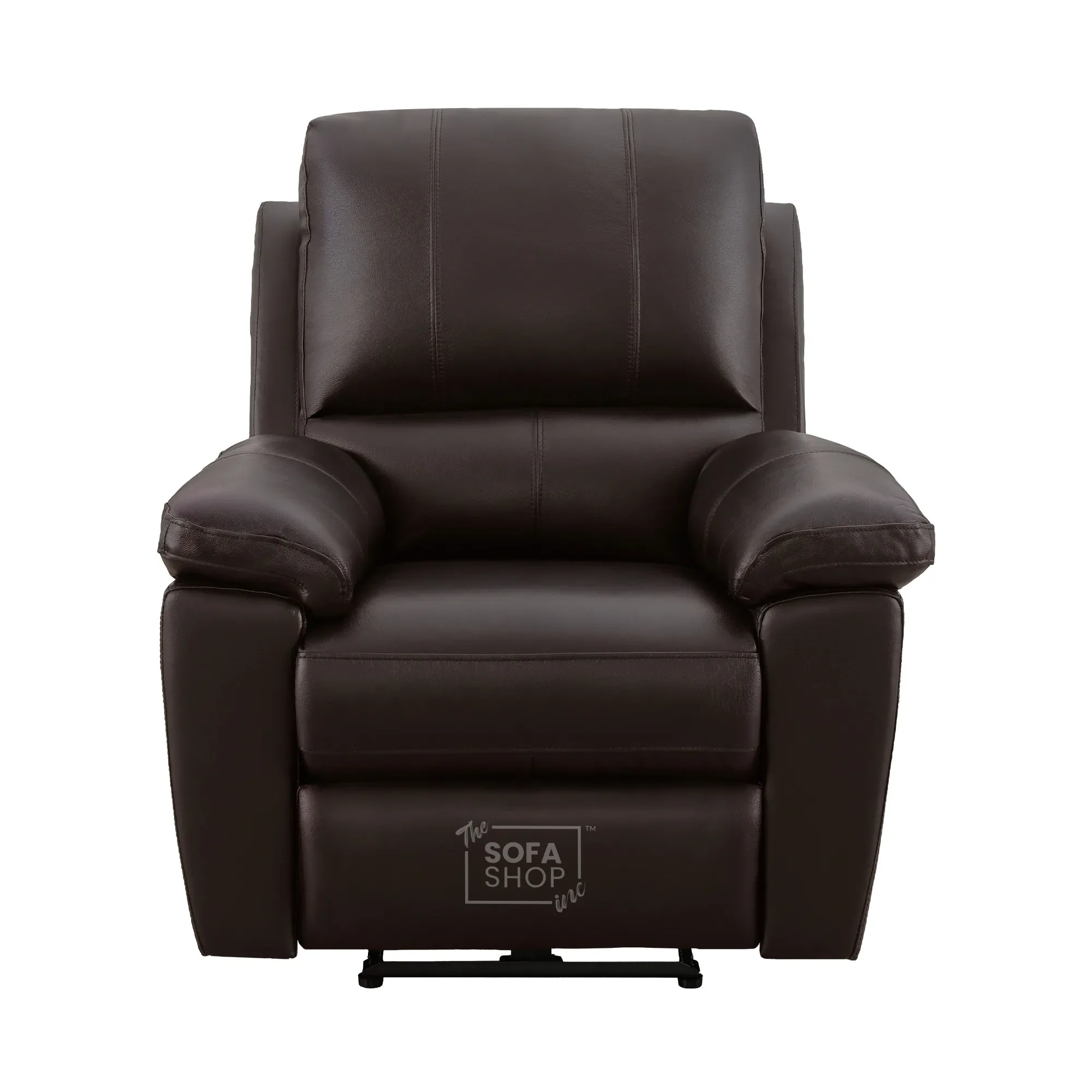 1 Seater Electric Recliner Chair In Dark Brown Real Leather | Electric Armchair With Power Recline + USB-C Charging + Padded Armrests + Lower Back Cushioning + Wall Hugging | Trento | The Sofa Shop - Image 10