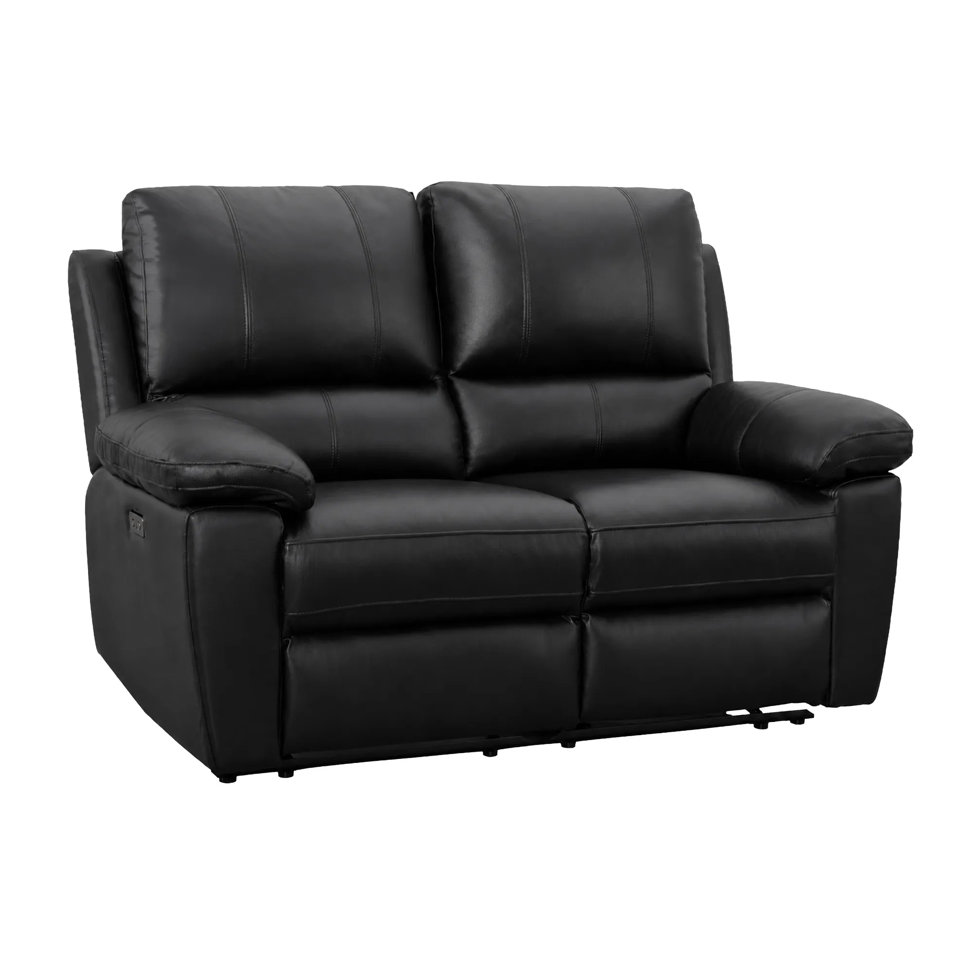 2 Seater Electric Recliner Sofa In Black Real Leather | Smooth Power Recliner, USB-C Charging | Trento | The Sofa Shop - Image 11