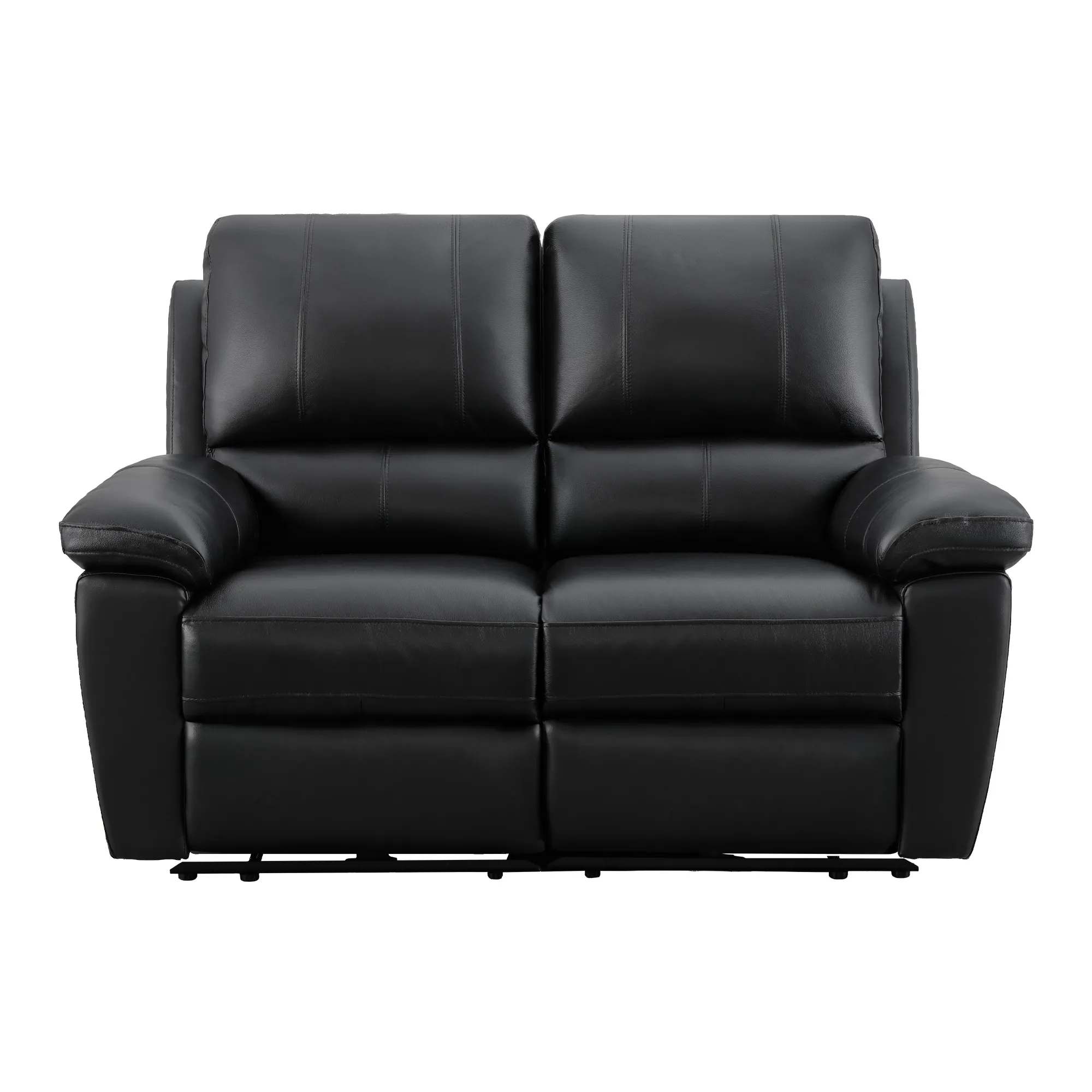 2 Seater Electric Recliner Sofa In Black Real Leather | Smooth Power Recliner, USB-C Charging | Trento | The Sofa Shop - Image 9