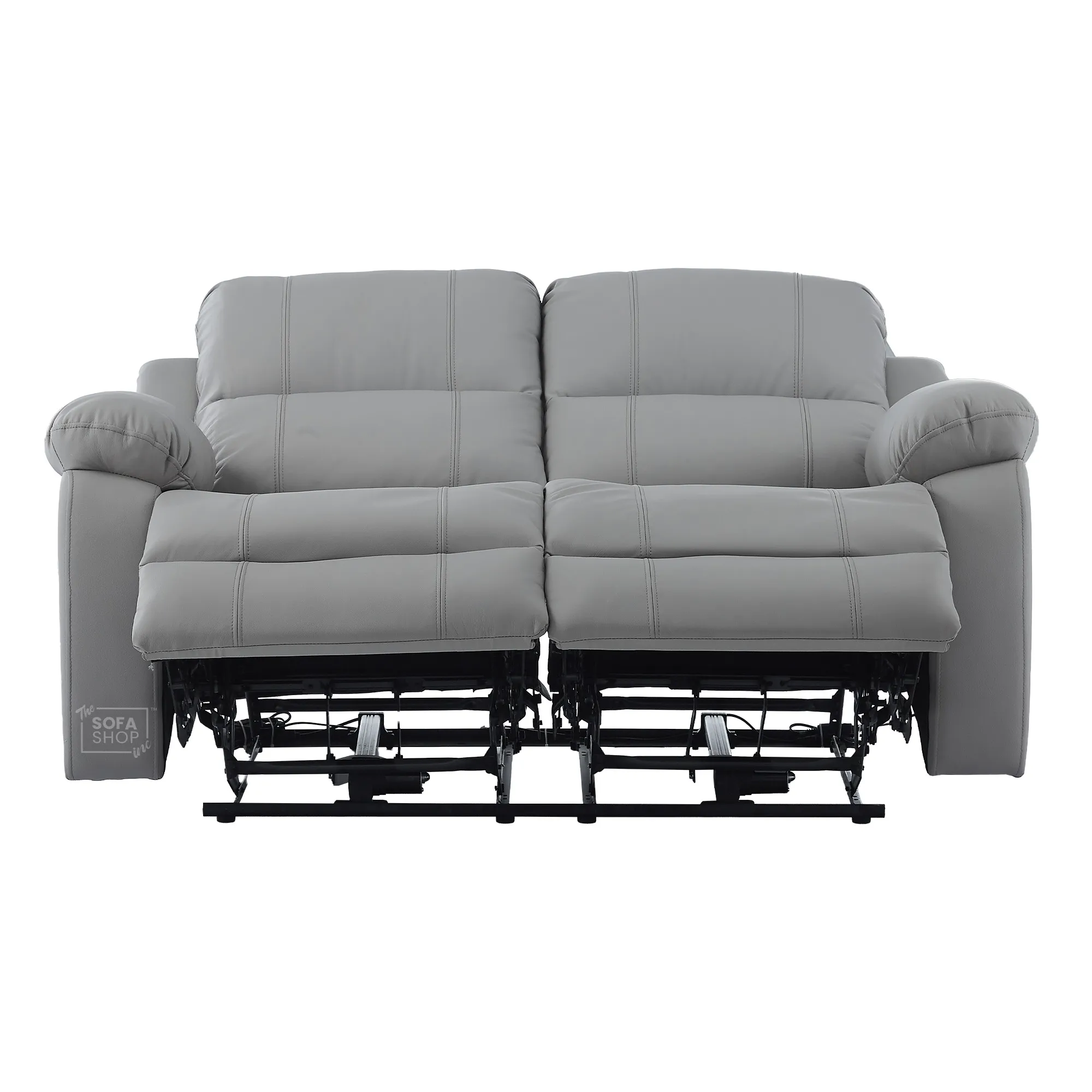 2 Seater Electric Recliner Sofa In Light Grey Real Leather | Smooth Power Recliner, USB-C Charging | Trento |The Sofa Shop - Image 16