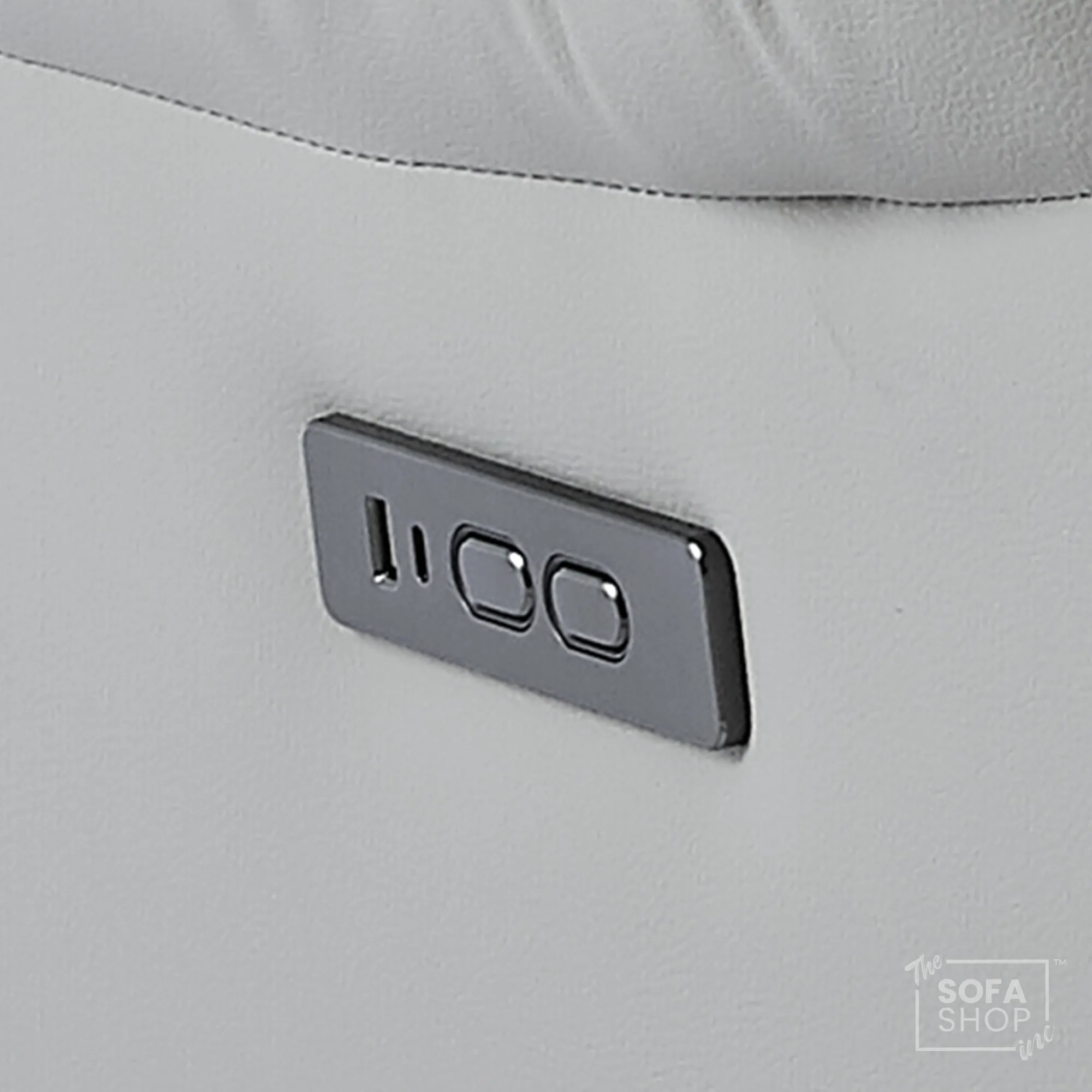 2 Seater Electric Recliner Sofa In Light Grey Real Leather | Smooth Power Recliner, USB-C Charging | Trento |The Sofa Shop - Image 6