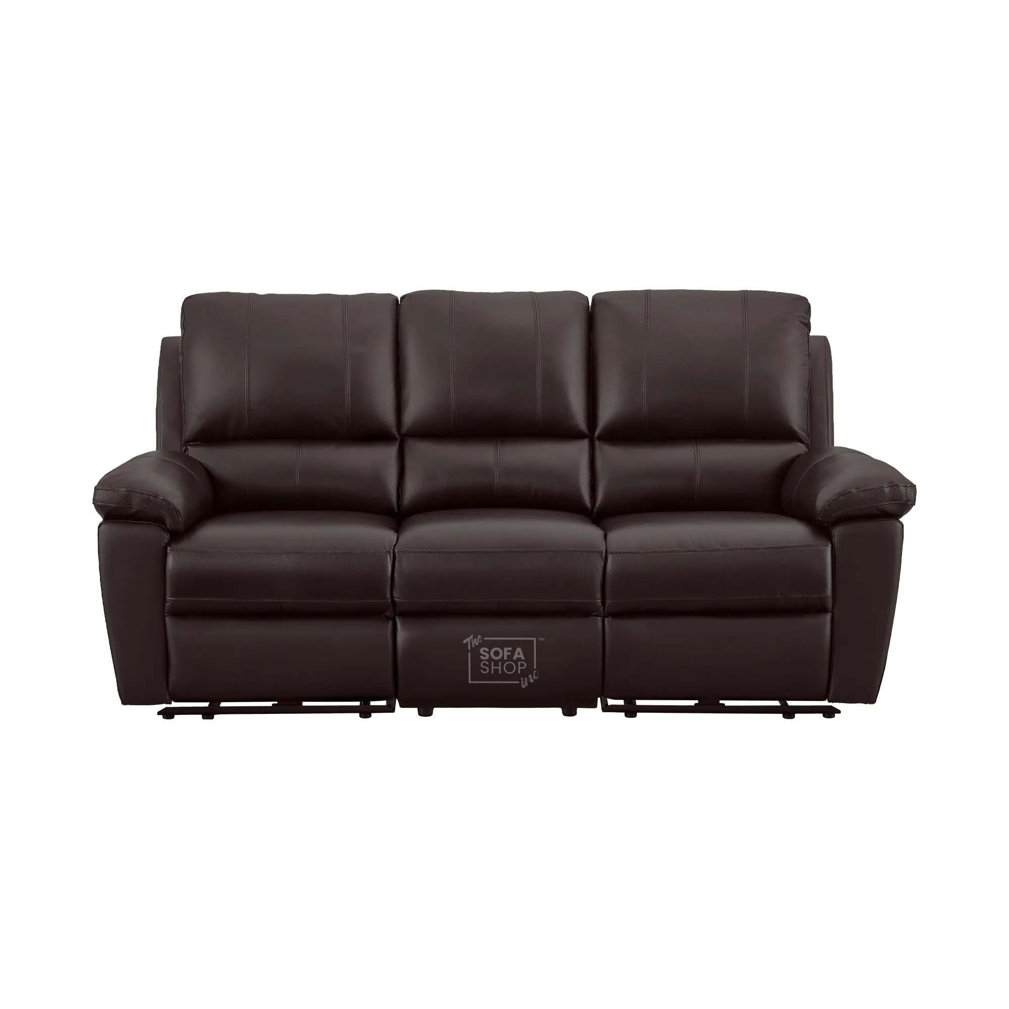 3 Seater Electric Recliner Sofa In Dark Brown Real Leather | Electric Settee With Power Recline + Drop-Down Table + Cup Holders + USB-C Charging | Trento | The Sofa Shop - Image 12