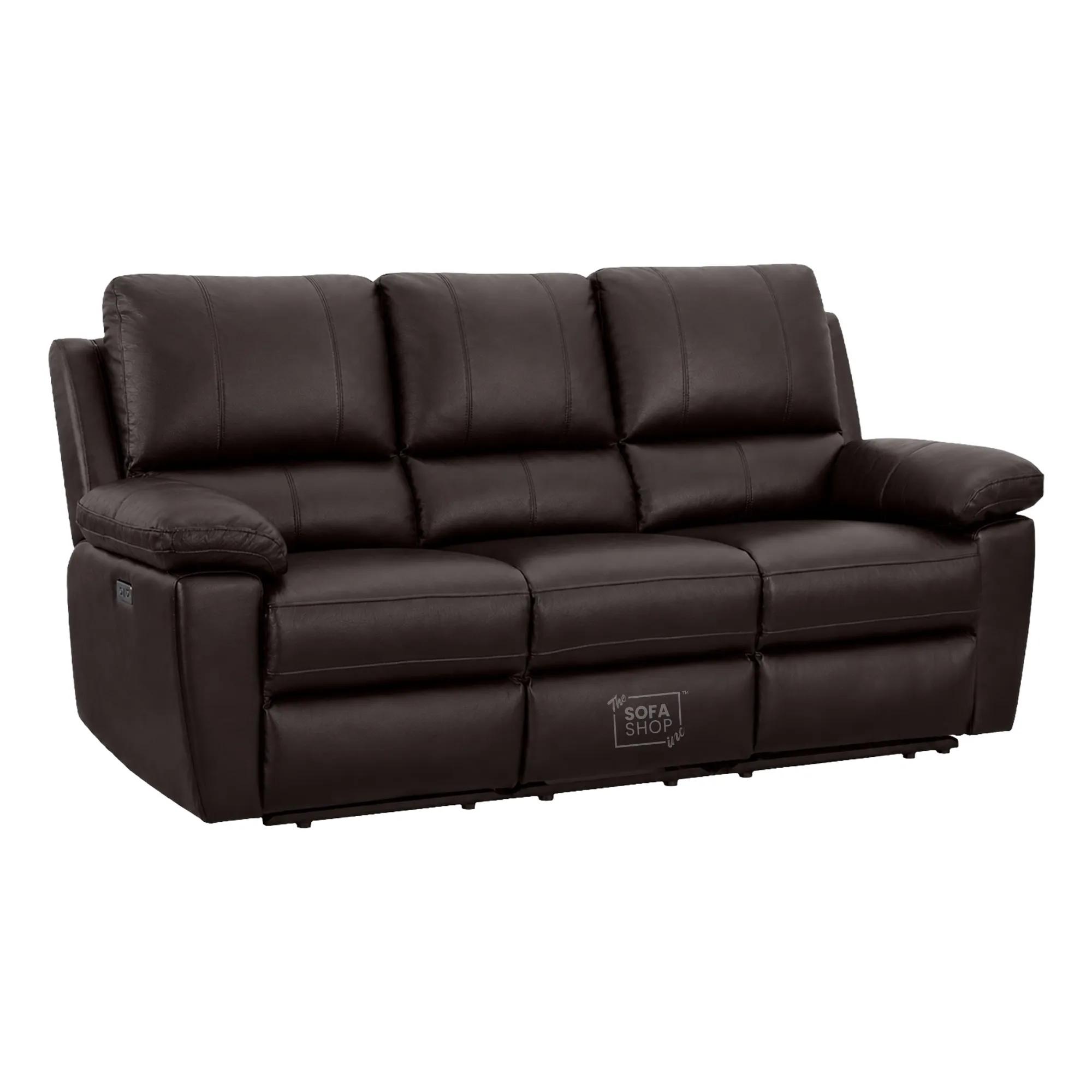 3 Seater Electric Recliner Sofa In Dark Brown Real Leather | Electric Settee With Power Recline + Drop-Down Table + Cup Holders + USB-C Charging | Trento | The Sofa Shop - Image 13