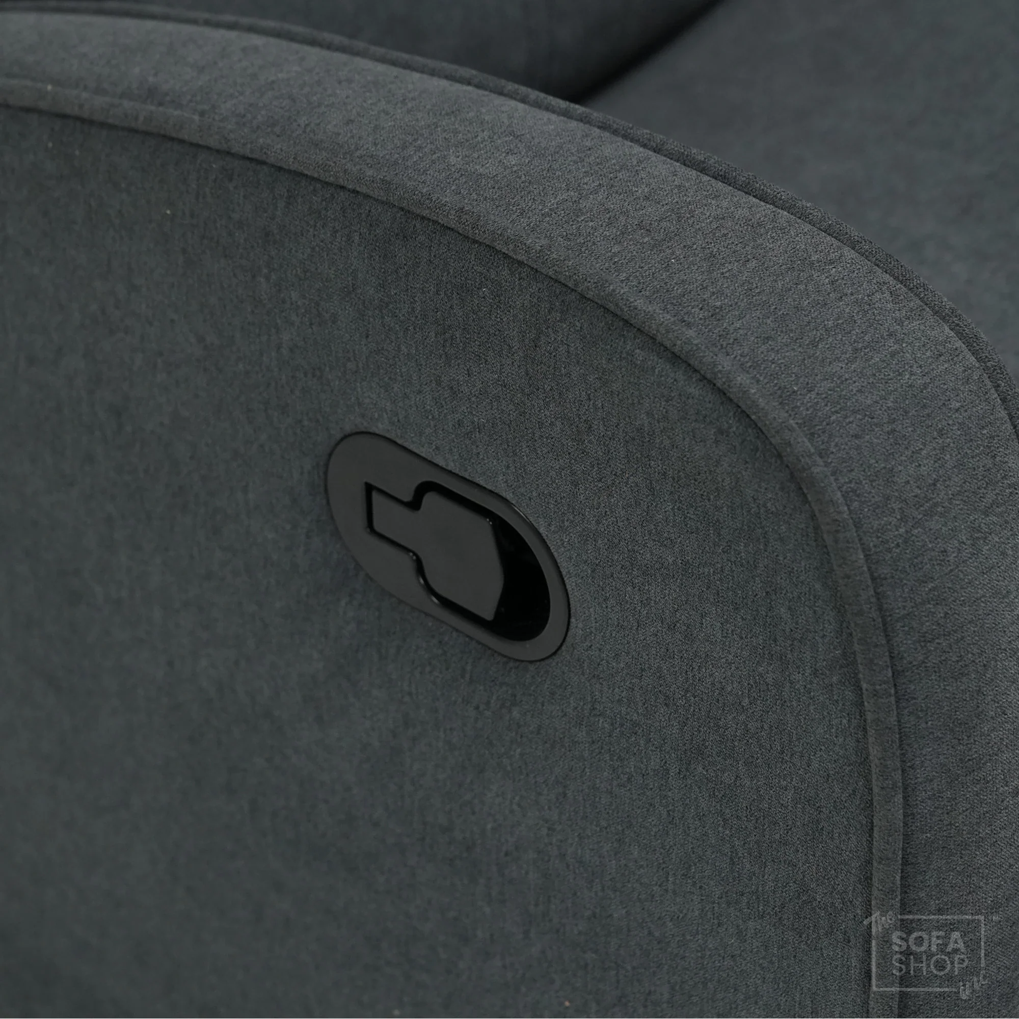 2 Seater Manual Fabric Sofa in Dark Grey | Fully Reclining Seats With Ripped Backrest | Parma | Second Hand Sofa 08 | The Sofa Shop - Image 17