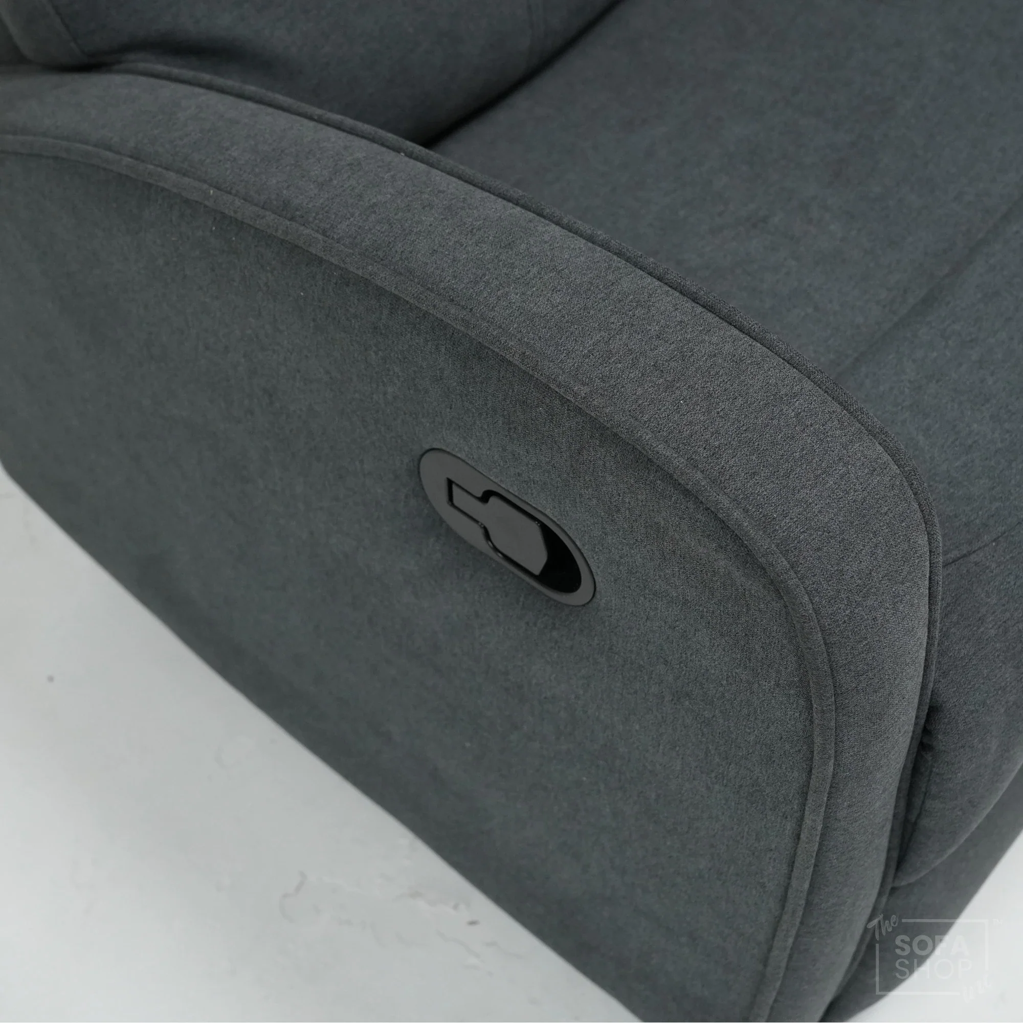 2 Seater Manual Fabric Sofa in Dark Grey | Fully Reclining Seats With Ripped Backrest | Parma | Second Hand Sofa 08 | The Sofa Shop - Image 18