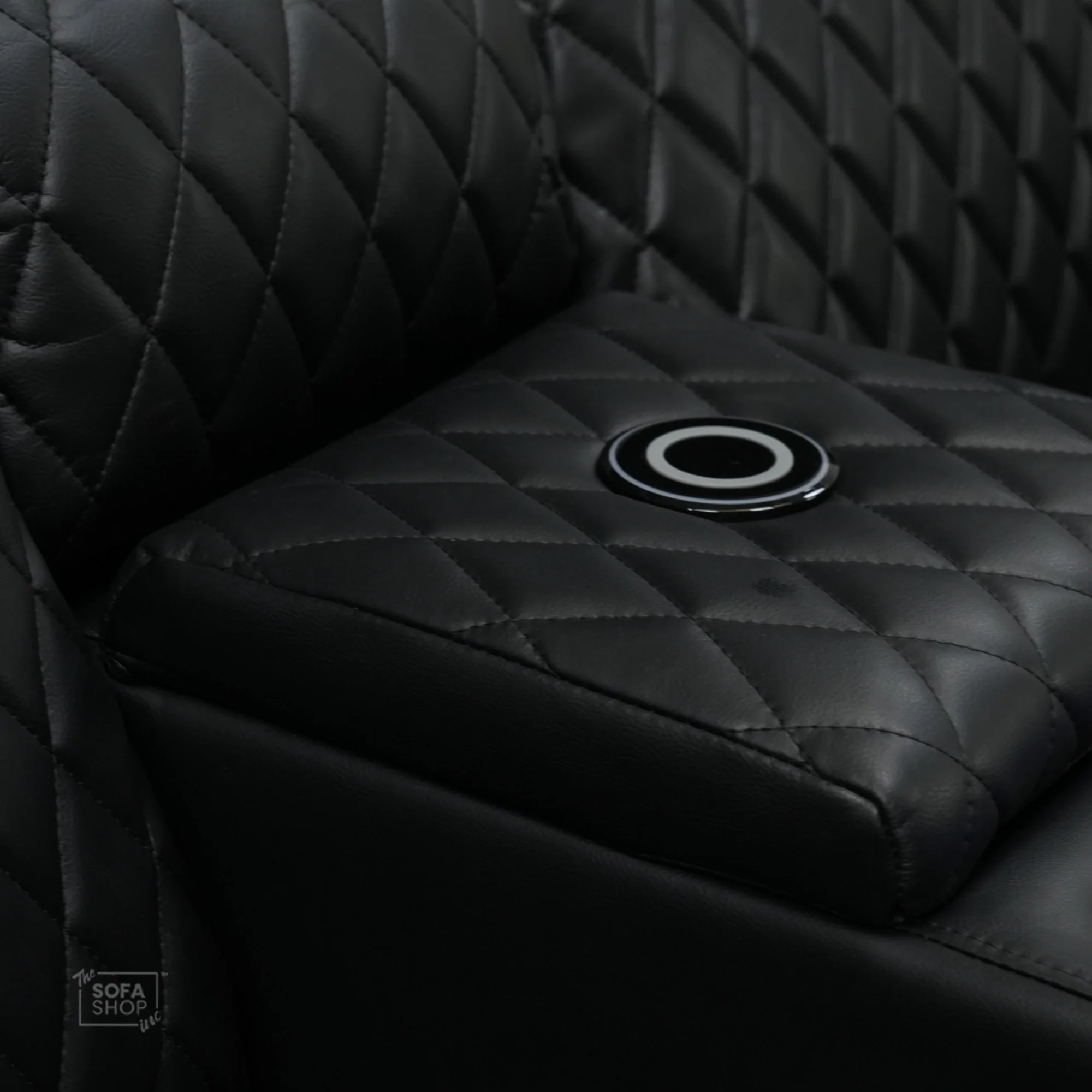 3 Seater Black Leather Electric Smart Recliner With Massage & Tray Tables | Venice | SS33 | The Sofa Shop - Image 8