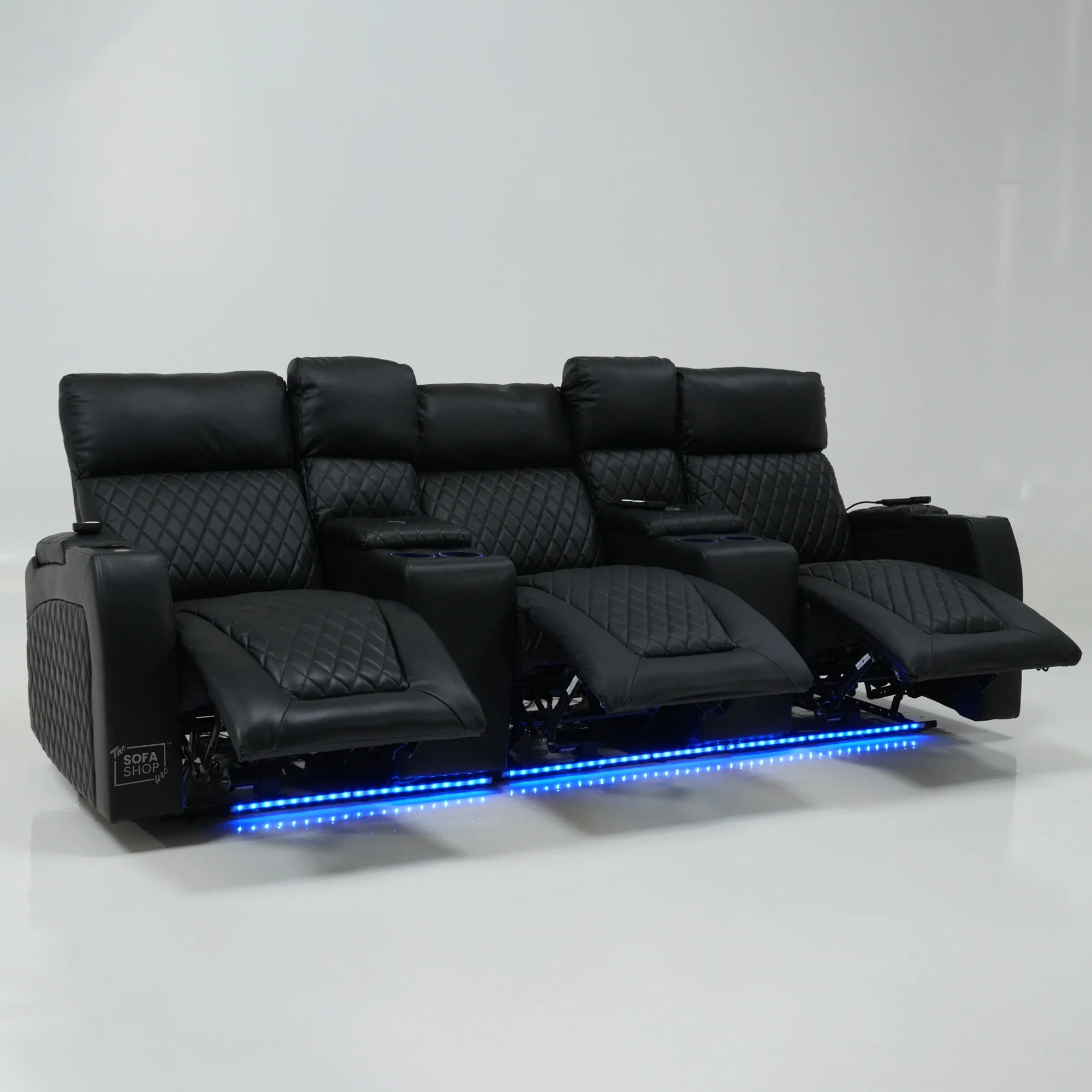 3 Seater Electric Recliner With Tray Tables & LED Lighting | Different Shade Seat & No Speakers | Venice | Second Hand Sofa SS22 - Image 20