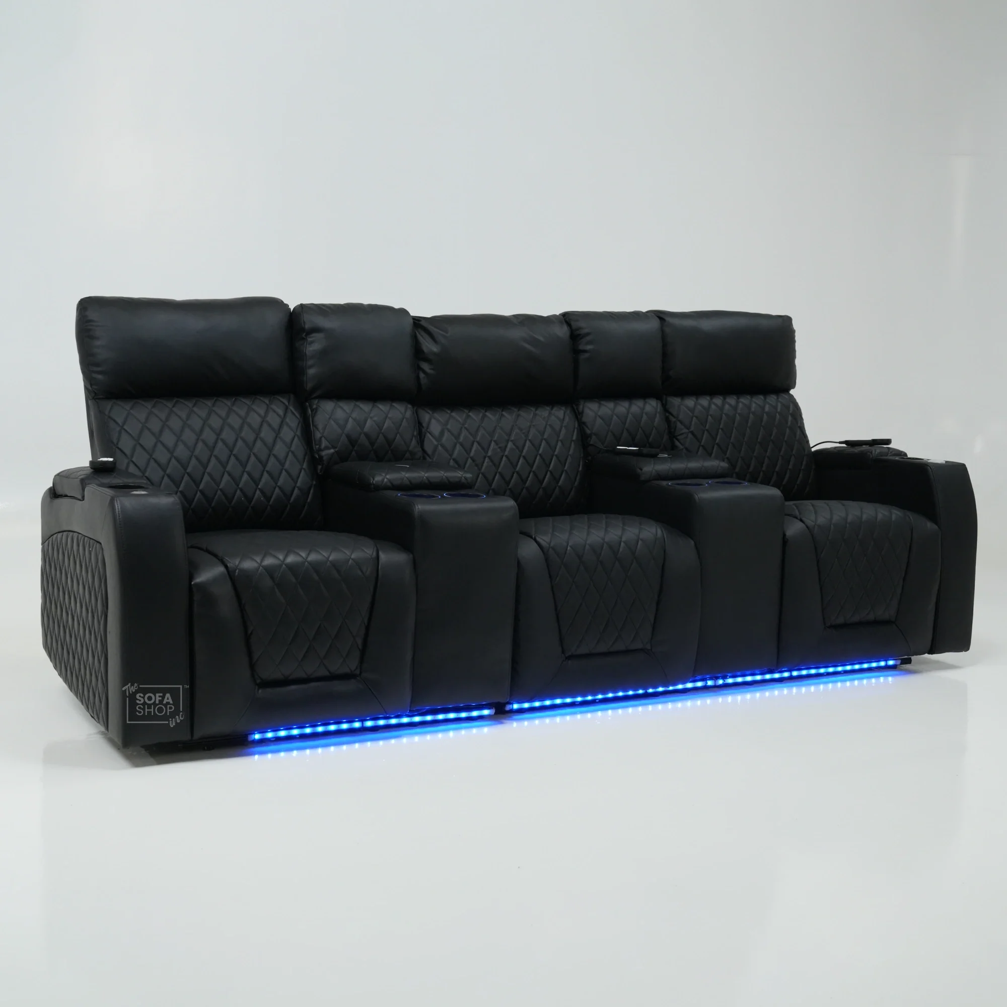 3 Seater Electric Recliner With Tray Tables & LED Lighting | Different Shade Seat & No Speakers | Venice | Second Hand Sofa SS22 - Image 21