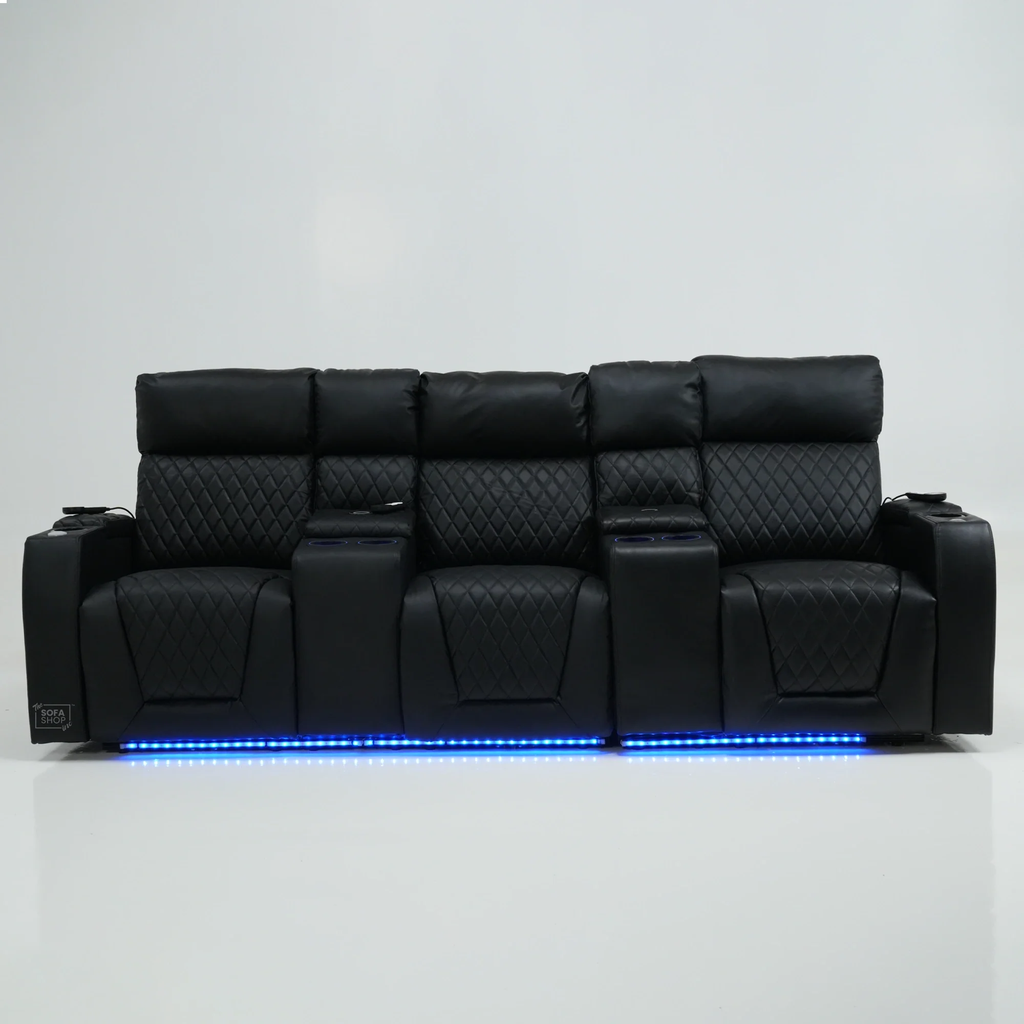 3 Seater Electric Recliner With Tray Tables & LED Lighting | Different Shade Seat & No Speakers | Venice | Second Hand Sofa SS22 - Image 3