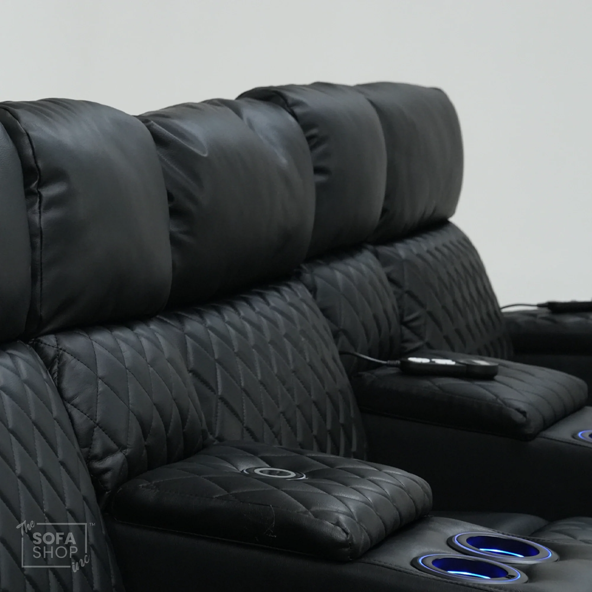3 Seater Electric Recliner With Tray Tables & LED Lighting | Different Shade Seat & No Speakers | Venice | Second Hand Sofa SS22 - Image 5